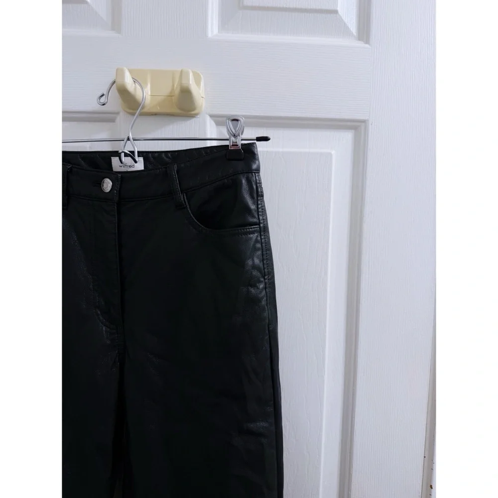 Wilfred Aritzia High Waisted Faux Leather Pants in Black